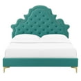 thumbnail image 6 of Modway Gwyneth Tufted Performance Velvet Queen Platform Bed in Teal, 6 of 10