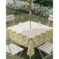 thumbnail image 3 of Square Outdoor Tablecloth with Umbrella Hole Yellow Daisy Outside Table Cloth Waterproof Patio Table Cover Spring Summer Rustic Garden Floral Blossom Zipper Tablecloths for Picnic Camping 60x60 Inch, 3 of 8