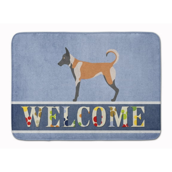 Belgian Malinois Welcome Machine Washable Memory Foam Mat Blue