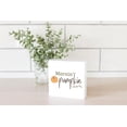 thumbnail image 2 of Mornin' Pumpkin Orange Pumpkin Leaves 5 x 5 Wood Tabletop Sign Plaque, 2 of 4