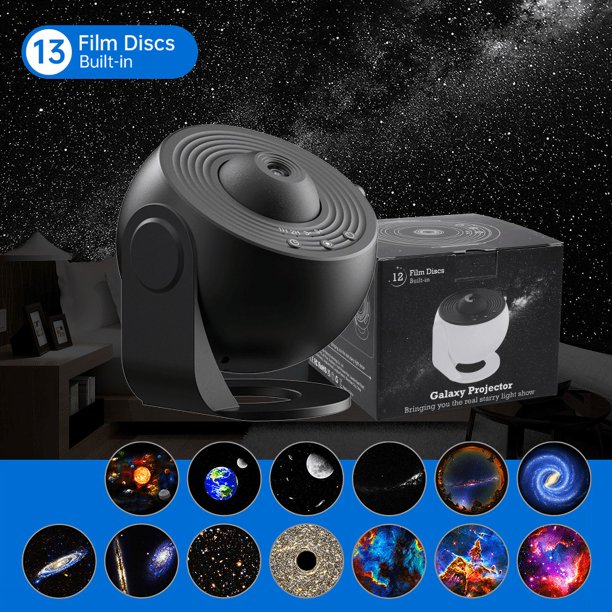 Proyector de galaxia de luz nocturna Proyector de cielo estrellado 360 ° Lámpara planetaria giratoria para dormitorio de niños, regalo del Día de San Valentín, decoración de boda