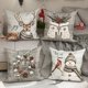 thumbnail image 4 of Funda de almohada con decoración navideña, diseño de muñeco de nieve y cervatillo, adecuada para el hogar, la habitación, el sofá, funda de cojín, regalo festivo, 4 of 5