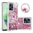 thumbnail image 1 of Funda para Xiaomi Redmi Note 12 5G con Brillo Líquido Flotante, Purpurina, Parachoques y Anillo Giratorio Soporte, 1 of 5