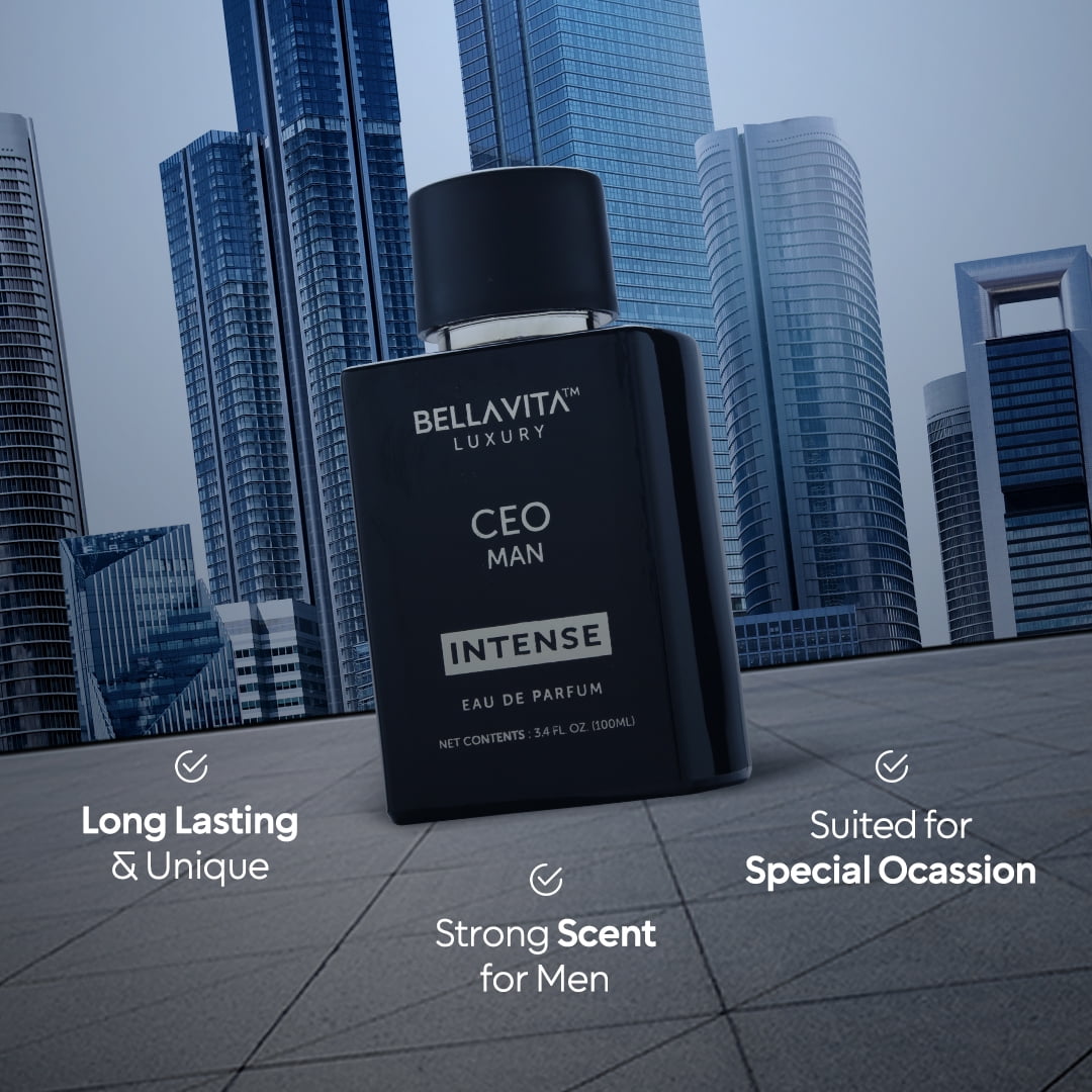 Bella Vita Luxury CEO MAN Intense Eau De Parfum Perfume for Men with Bergamot,Lavender & Orchid|Woody & Musky Long Lasting EDP Fragrance Scent, 100 Ml