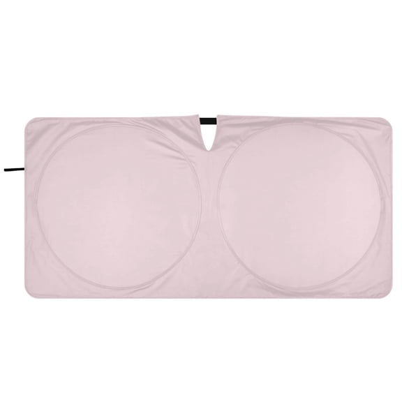 Car Windshield Sunshade with Ring - Foldable UV Protection Sun Shade for Front/Back Window, Heat Insulation,Light Pink