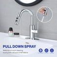 thumbnail image 6 of Bathroom Sink Faucet with Pull Down Sprayer, Chrome Single Handle Pull Out Faucet with Pop-Up Drain, 1 or 3 Hole Laundry Bar Basin Faucet with Deck Plate, KBL-7002C-CL, 6 of 18