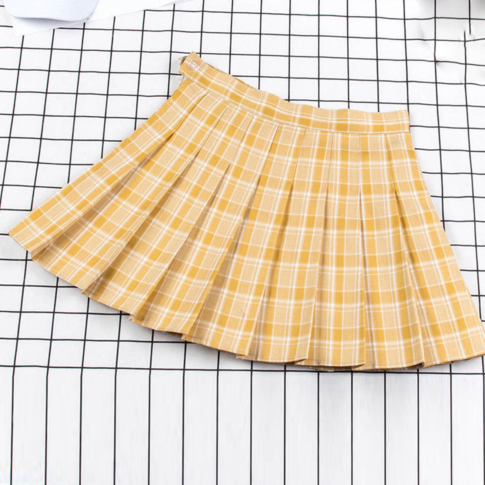 Christmas plaid cheap skirt yellow