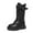 Black, variant on LYHao Fashion Autumn Children Girls Sports Shoes Flat Thick Bottom Non Slip Easy To Wear PU Upper Comfortable Boots ,Girls Boots Sizes 10.5 Black(4-4.5 Years)