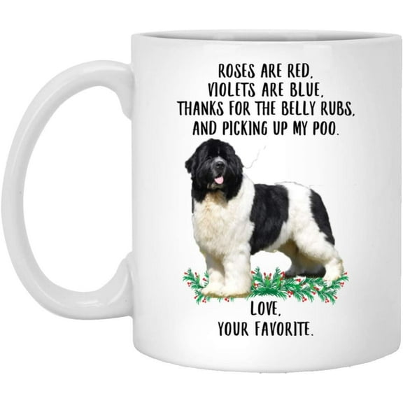 Funny Saying Gifts For Pet Lovers Landseer Newfoundland Roses Are Red Violets Are Blue Dog Mug White 11oz Christmas 2022 Gifts