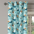 thumbnail image 2 of Ambesonne Holiday Theme Grommet Curtain, Xmas Lady Trumpet, 50" x 120", Pale Blue Orange, 2 of 6