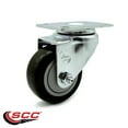 thumbnail image 2 of 3 Inch Black Polyurethane Wheel Swivel Top Plate Caster Service Caster Brand, 2 of 2