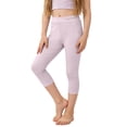 thumbnail image 2 of ATOGUTA Capri Leggings for Girl Kids Stretchy Elastic Waist Athletic Pants Summer Slim Skinny Sports Casual Tights Size 3T-13, Purple, 2 of 7