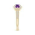 thumbnail image 3 of ANGARA Natural 0.45 Ct. Amethyst with Diamond Classic Ring in 14K Yellow Gold for Women (Ring Size: 3), 3 of 9