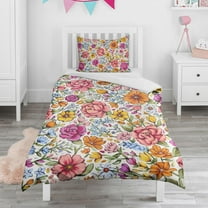 Pioneer Flower Duvet Cover and Pillowcase Set for Single Bedding, Bedroom Accessories for Kids Teens