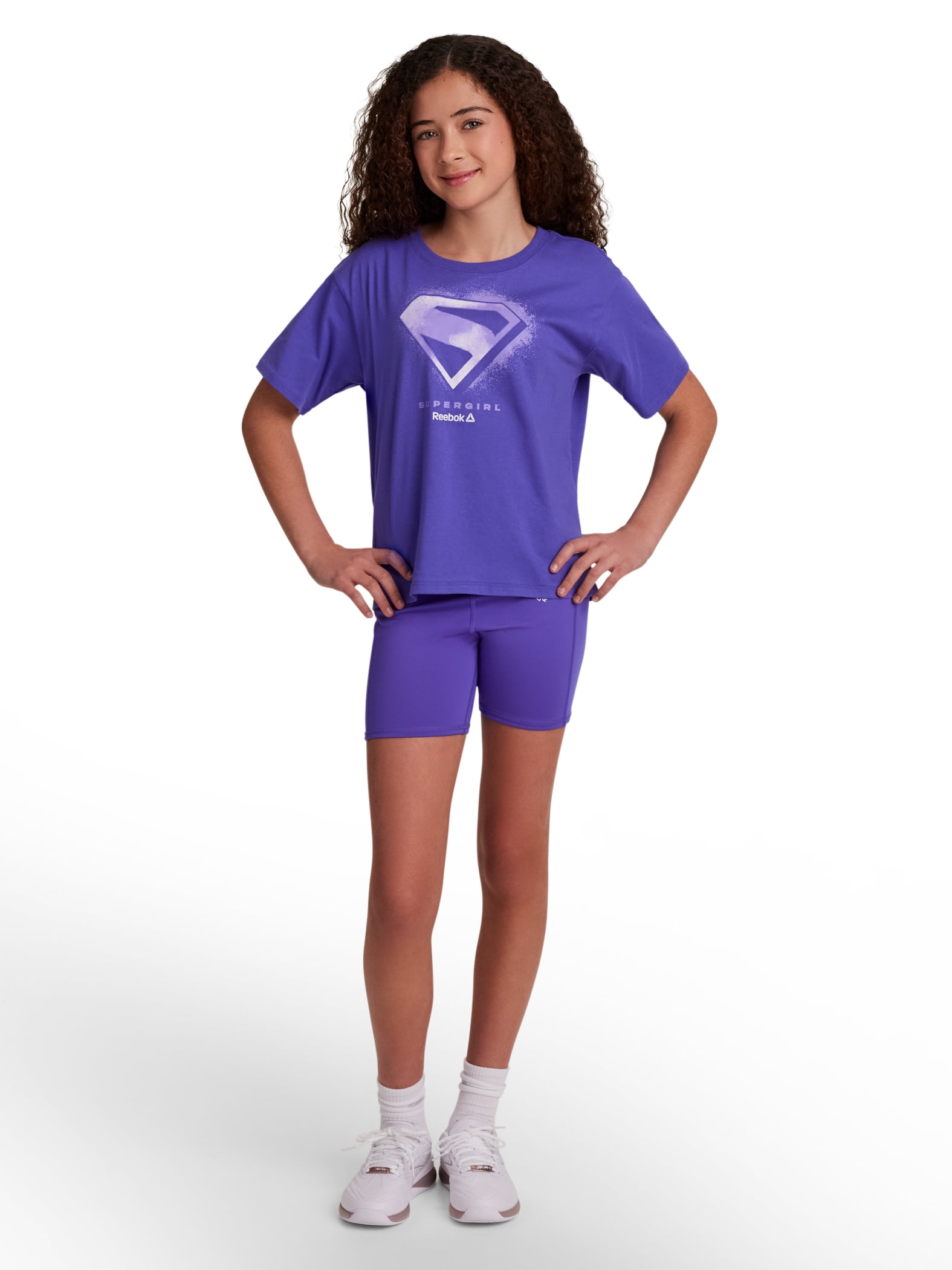 Reebok Girl’s Supergirl Short Sleeve Graphic T-Shirt, Sizes 4-18