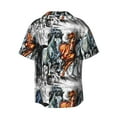 thumbnail image 2 of KLL Four Running Horses Print Men's Shirt Short Sleeve Button Down Summer Cuba Beach Shirts- Large, 2 of 7