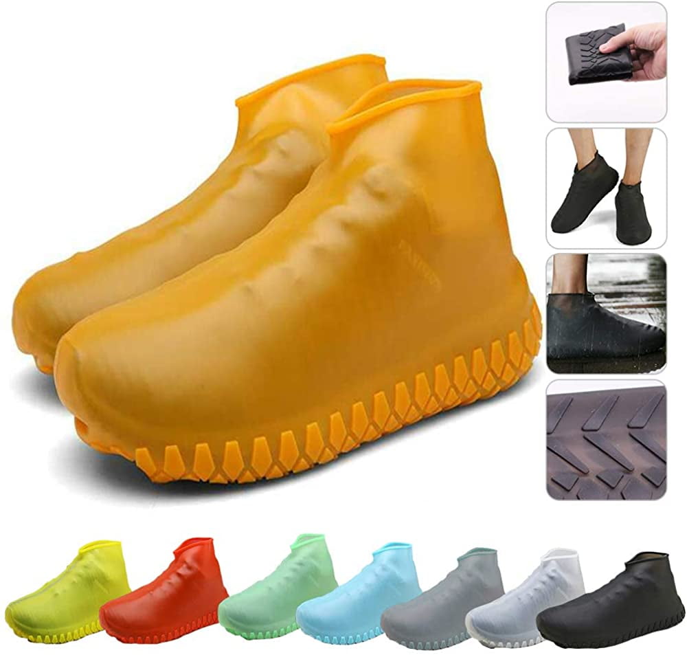 Waterproof Shoe Covers Sneakers Rain Cover Durable Reusable Slip On Yellow 