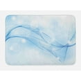 thumbnail image 1 of Blue Bath Mat, Blurred Motion Swirl Lines Futuristic Round Shapes Curve Looking Print, Plush Bathroom Decor Mat with Non Slip Backing, 29.5" X 17.5", Pale Blue Blue, by Ambesonne, 1 of 2