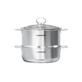 thumbnail image 1 of Sunhouse Olla Vaporera De Acero Inoxidable De 2 Niveles Con Tapa - Vaporera Más Grande De 5.5 Qt Y Base De Olla De 3.8 Qt - Lista Para Inducción Compatible Con Todas Las Estufas - Multiusos Para Verdu, 1 of 8