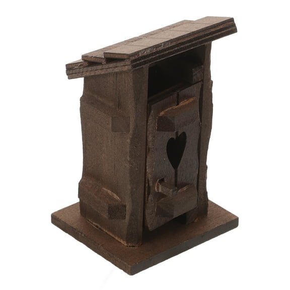 WHAMVOX 1Pcs Fairy Garden House Wooden Miniature in Black for Outdoor Scenes and Collectors