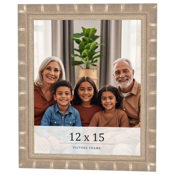 12x15 Frame Silver Real Wood Picture Frame Width 1.5 inches | Interior Frame Depth 0.5 inches |