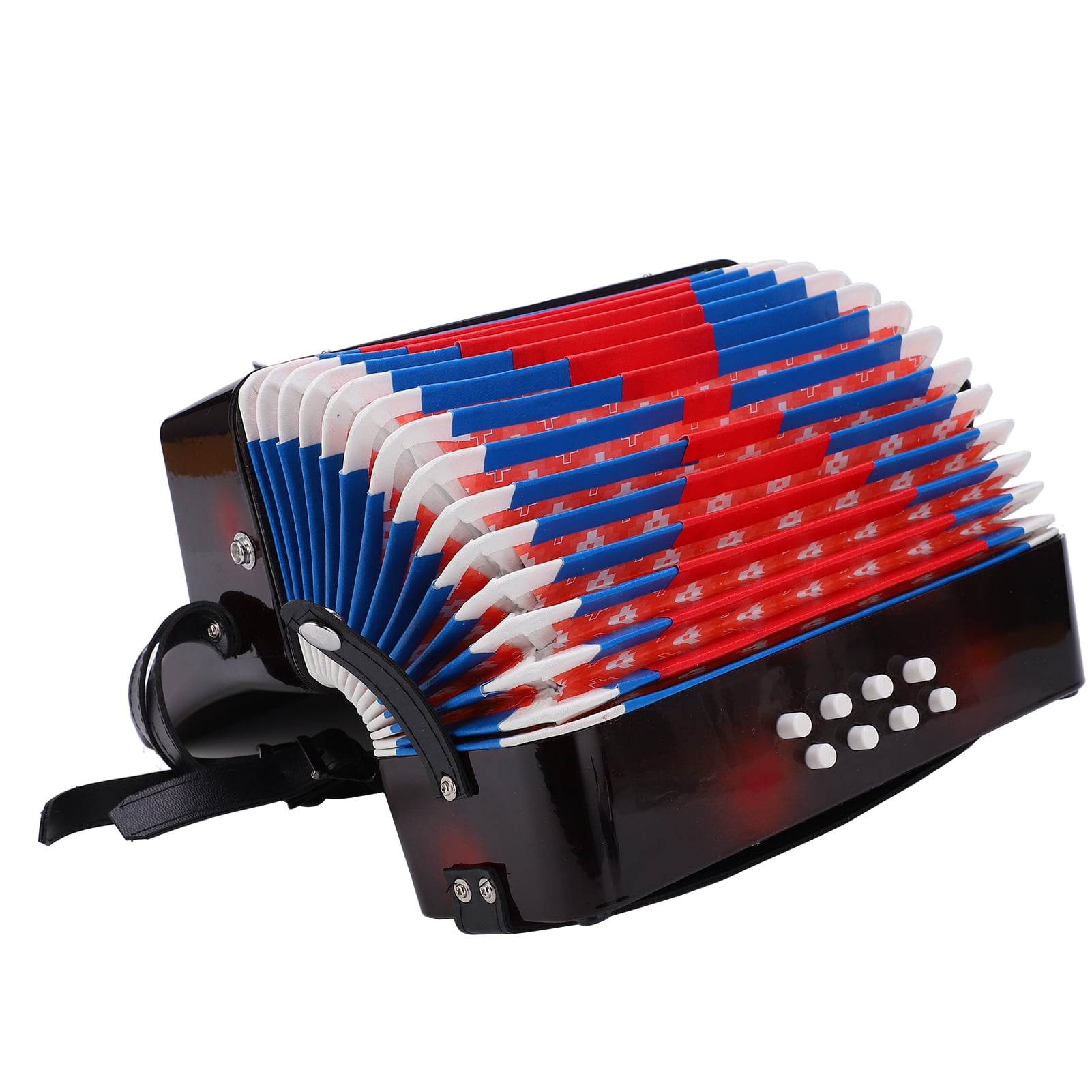 ESTINK Accordion,Accordion Musical Piano Keyboard Toy Rhythm Training Spring Instrument 17 Key 8 Bass Black,8 Bass Accordion