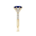 thumbnail image 3 of ANGARA Lab Grown Oval Blue Sapphire Side Stone Engagement Ring for Women in 14K Yellow Gold (Size-7x5mm) | September Birthstone, Anniversary, Jewelry Gift for Women | Lab-Grown Blue Sapphire Ring, 3 of 8