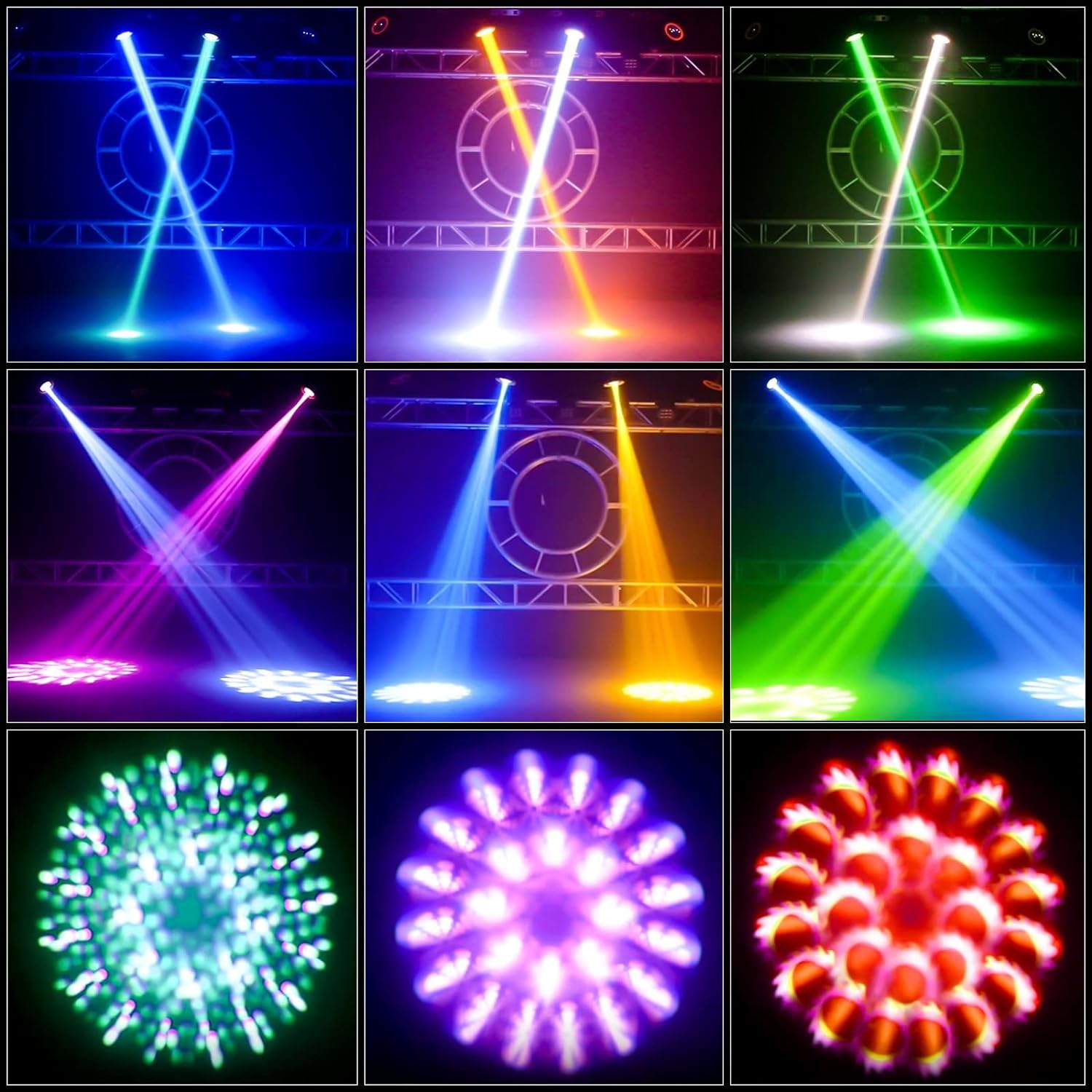 1 Pack 230W 7R Beam Sharpy Moving Head Light,17 Gobos 14 Colors RGBW Beam Lights with 16CH DMX512 Sound Control for Stage