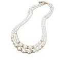 thumbnail image 5 of Soumake Adjustable Double-Layer Luxury Faux Pearl Beads Necklace For Party Fashion, 5 of 8