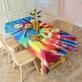 thumbnail image 3 of Colorful Rainbow Tie Dye Spiral Pattern Rectangle Tablecloth 60"x120",Waterproof Polyester Rectangle Table Cloth, Wipeable Spillproof Polyester Tablecloth for Dining, Camping, Indoor and Outdoor, 3 of 6
