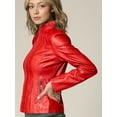 thumbnail image 5 of Made by Johnny Women's Panelled Faux Leather Moto Jacket S RED, 5 of 6