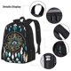 thumbnail image 3 of Disketp Boho Dreamcatcher Mochila Estampada de Gran Capacidad con Lonchera y Estuche, Set de 3 Piezas para Estudiantes, 3 of 7