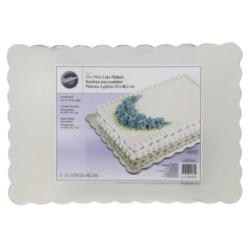Cake Board Half-Size Sheet - 13-3//4 x 18-3//4 Rectangular Silver - Case of 12 1//4 Thick