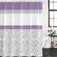thumbnail image 3 of Purple Grey Waterproof Fabric Shower Curtain,Chic Garden Floral Stripe Aesthetic Flower Waterproof Fabric Shower Curtain for Bathroom Curtains Bathtubs Shower Curtains with 12 Hooks Standard 60x72, 3 of 8