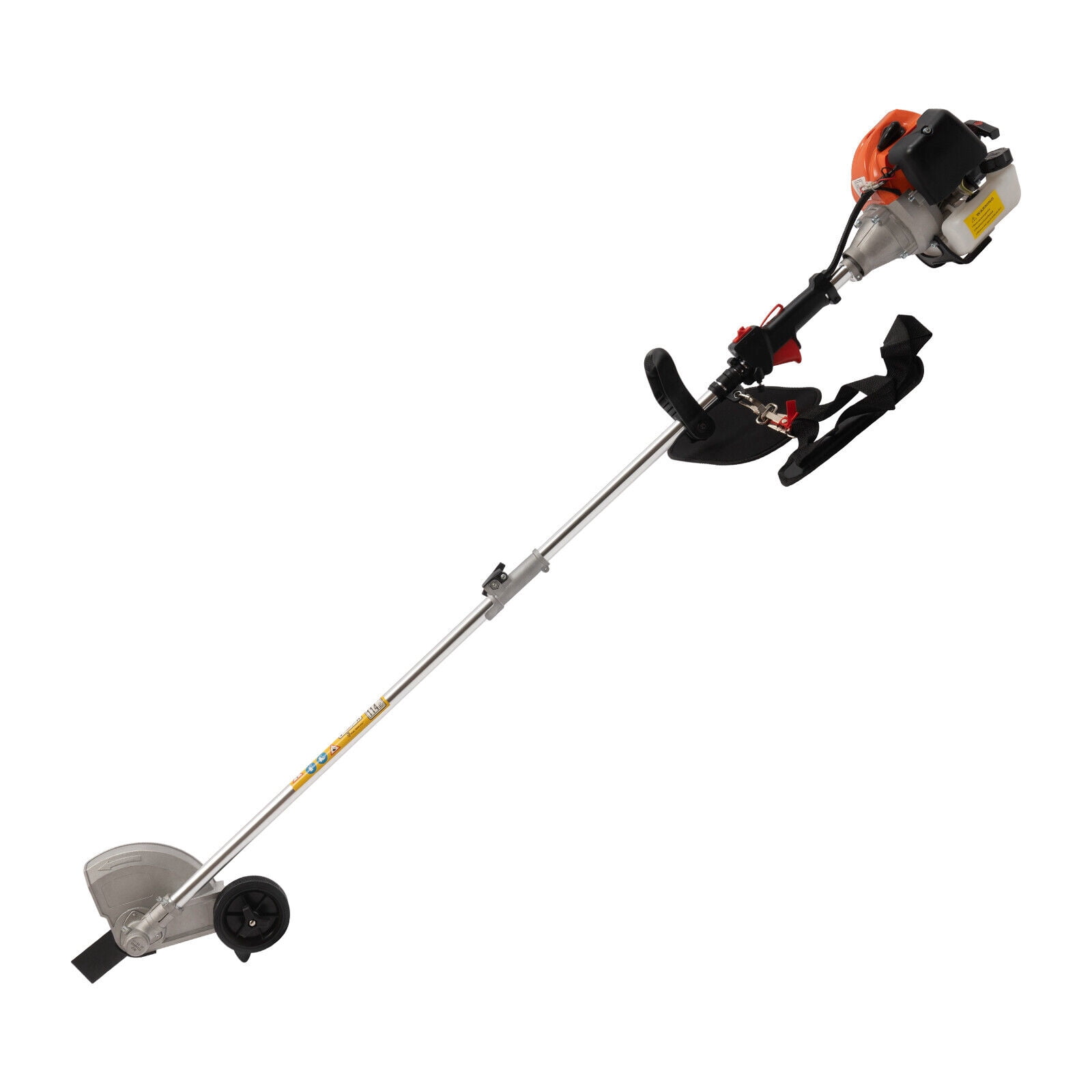 33CC Weed Wacker Eater Gas Powered, 2-Cycle 5.74FT String Trimmer/Edger with Two Blade Heads, Lawn Mower Hedge Trimmer with Rubber Handle & Shoulder Strap