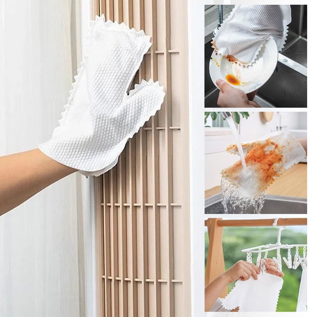 Guantes de limpieza desechables no tejidos, lavables, con dientes, guantes para polvo electrostáticos, guantes de limpieza para el hogar, juego de 10 piezas Sincero Electrónica