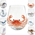 thumbnail image 7 of Sulaicai Artisanal Blue Ringed Octopus Glassware, Novelty 2D Octopuses Stemless Wine Glasses, Handcrafted Marine Animal Bar Glass for Coastal Home Decor Ocean Lovers, #06, 7 of 7