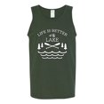 thumbnail image 2 of Wild Bobby, Life Is Better At The Lake, Men Graphic Tank Top, Forest Green, Small, 2 of 4
