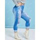 thumbnail image 2 of MÁS TAMAÑO MÁS ALTO SUR MISMO 3D ROPPED JEAN PRINCIPLE TRIMPLE Rosegal Leggings de talla grande, 2 of 5