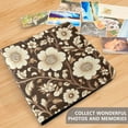 thumbnail image 4 of FORMRS 3 Ring Photo Album 4"x6" Self Adhesive Large Capacity PU Leather Cover, Brown Floral, 4 of 8