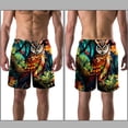 thumbnail image 3 of luoweisi Men's Beach Shorts Quick Dry Swim Trunks with Mesh Lining Cartoon Owl L, 3 of 5