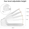 thumbnail image 2 of 10 Pieces Adjustable Shoe Racks, Shoe Stacker / Shoe Holder Set, 3 Height Adjustable, Space-Saving, Non-Slip, Plastic White, 2 of 7