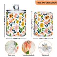 thumbnail image 5 of Yayeee 4 Pack Qtip Holder Bathroom Cotton Swab Canister with Lid Clear Dispenser Set, Retro Yellow Floral, 5 of 6