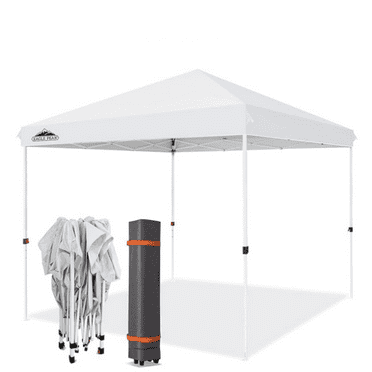 10x10 Outdoor Pop up  , Instant Outdoor   Tent, Straight Leg Sun Shelter with Wheeled Carry Bag, 100 Square Feet of Shade, White