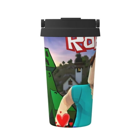 

Horeoi Roblox Print Coffee Travel Mug Spill Proof Leak Proof Insulated Coffee Mug with Lid Best Coffee to Go Cups Reusable Small Coffee Thermos No Handle