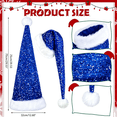 thumbnail image 3 of Lumtrix Santa Hat For Adults, Long Sequin Christmas Hats For Women Or Men Xmas Holiday Hat For Santa Costume Supplies Blue One size, 3 of 3