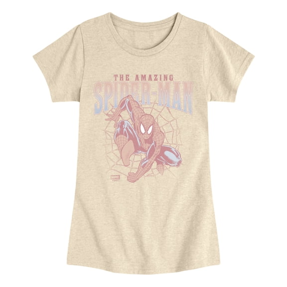 Marvel - The Amazing Spider-Man Web Girls' Fitted Short Sleeve Graphic T-Shirt