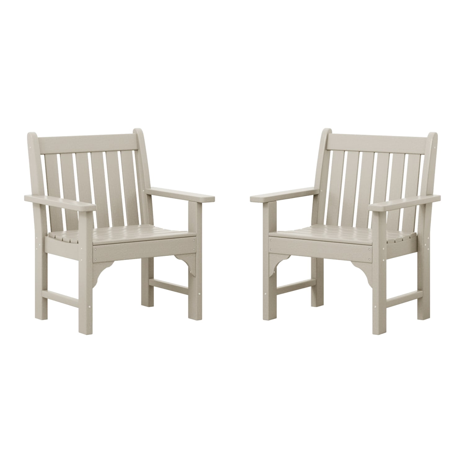 WestinTrends Malibu Outdoor Patio HDPE Adirondack Dining Arm Chairs (Set of 2), Sand