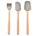 thumbnail image 1 of 3Pcs Khaki Silicone Spatula Set For Baking And Cooking With Flat Handle Easy To Clean, 1 of 8