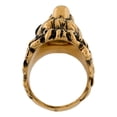 thumbnail image 3 of Gucci Lion Head King Statement Ring with Faceted Crystal Aged Gold Tone Black Metal Size 13 Made in Italy New, 3 of 4